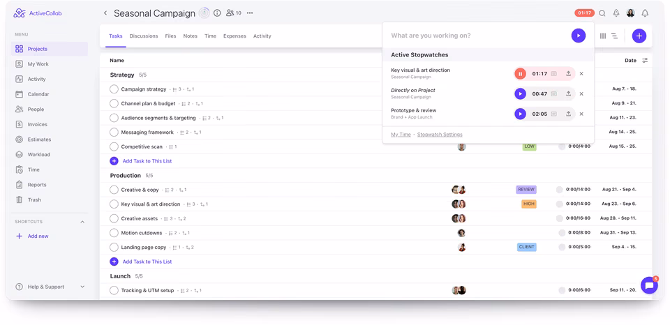 Time Tracking and Project Management