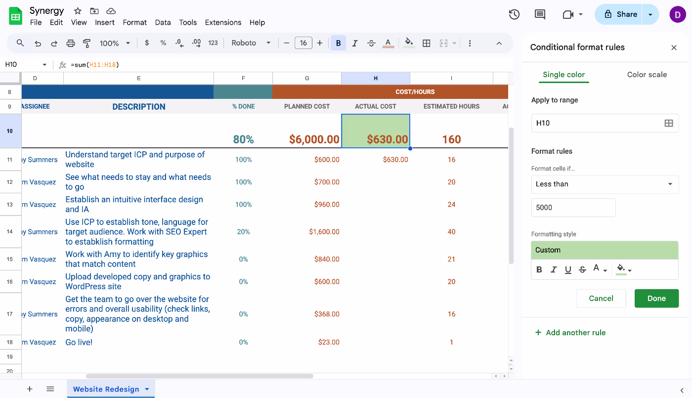 budget tracking in excel and google sheets