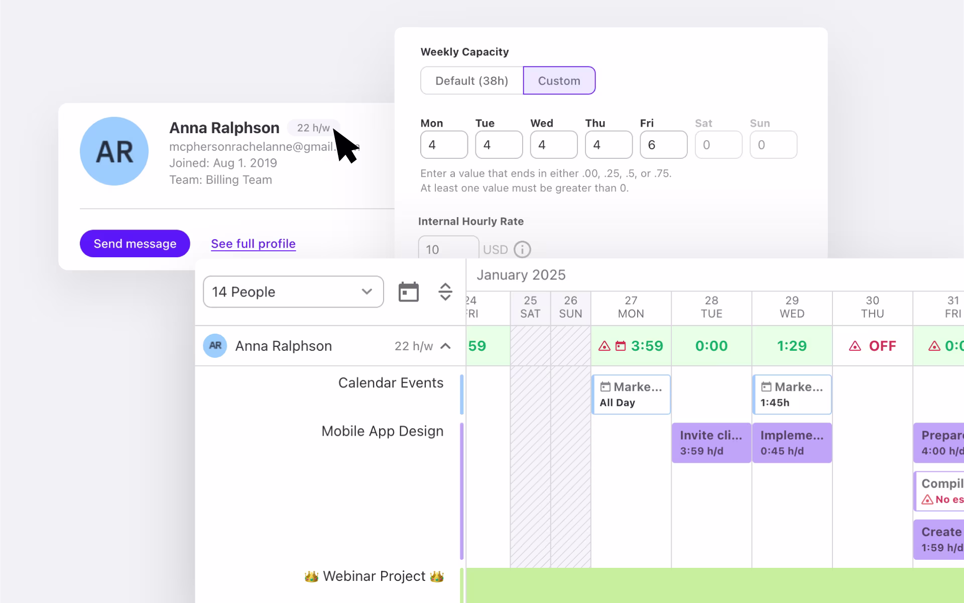 setting up capacity planning example