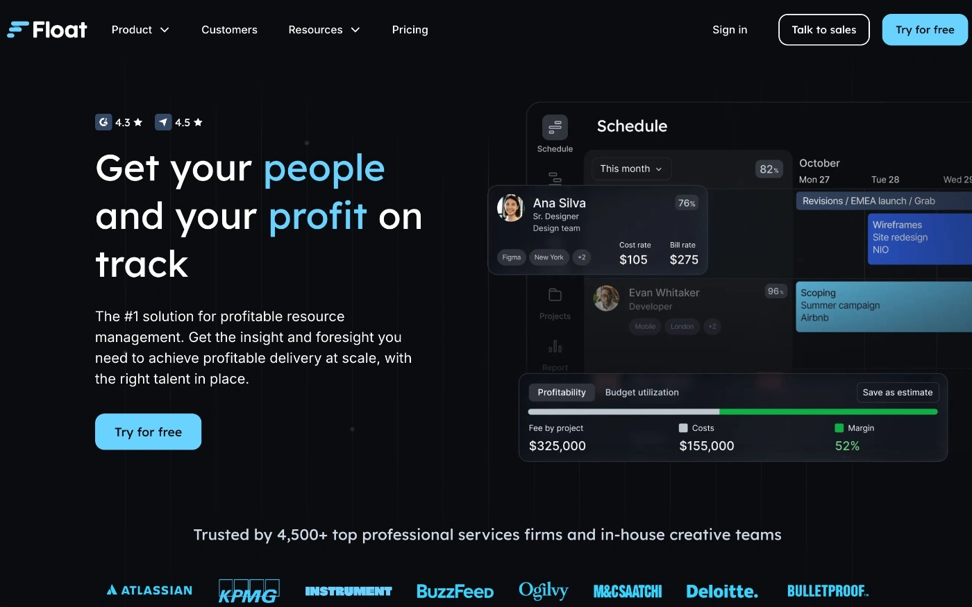 float homepage screenshot