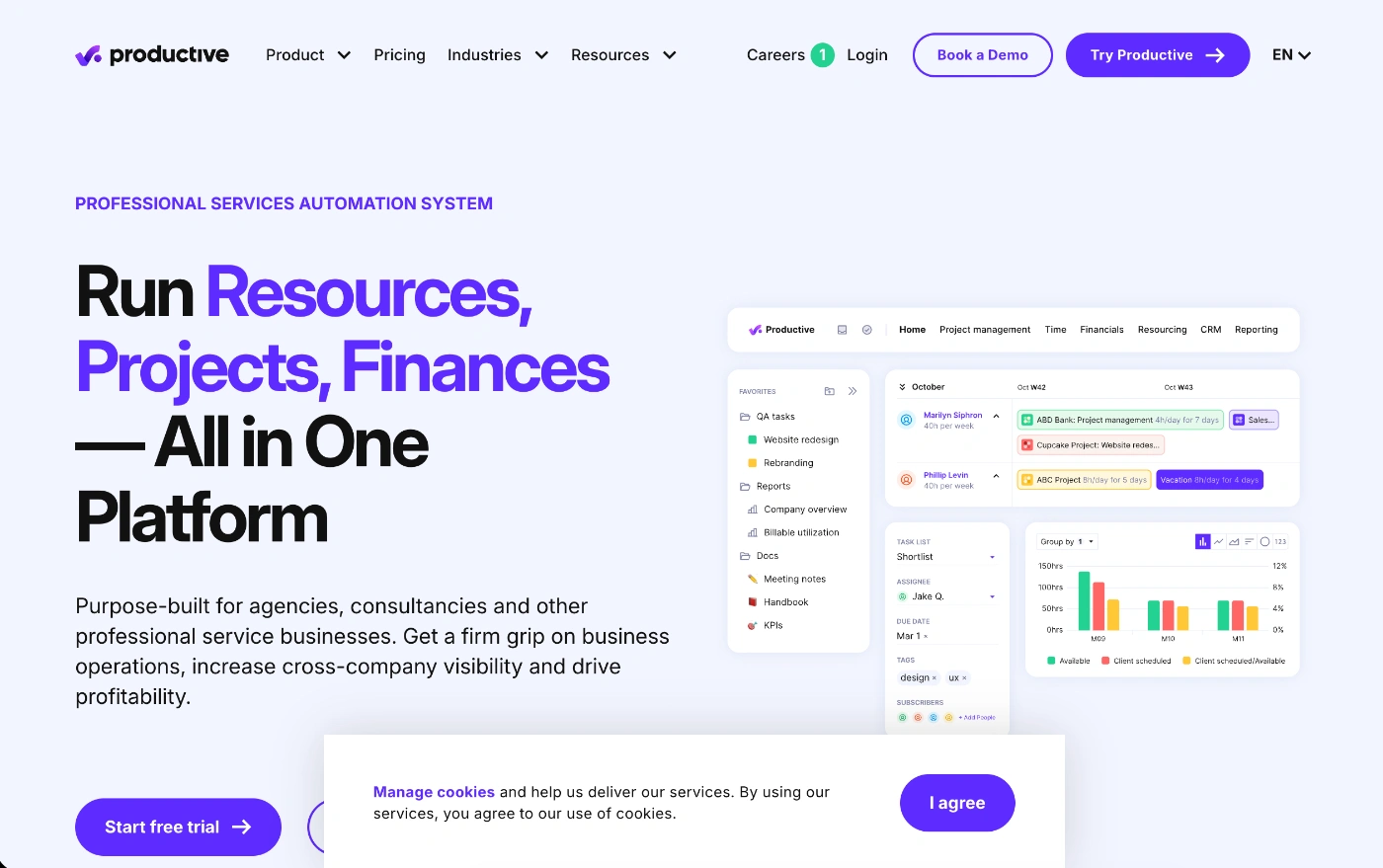 productive homepage screenshot