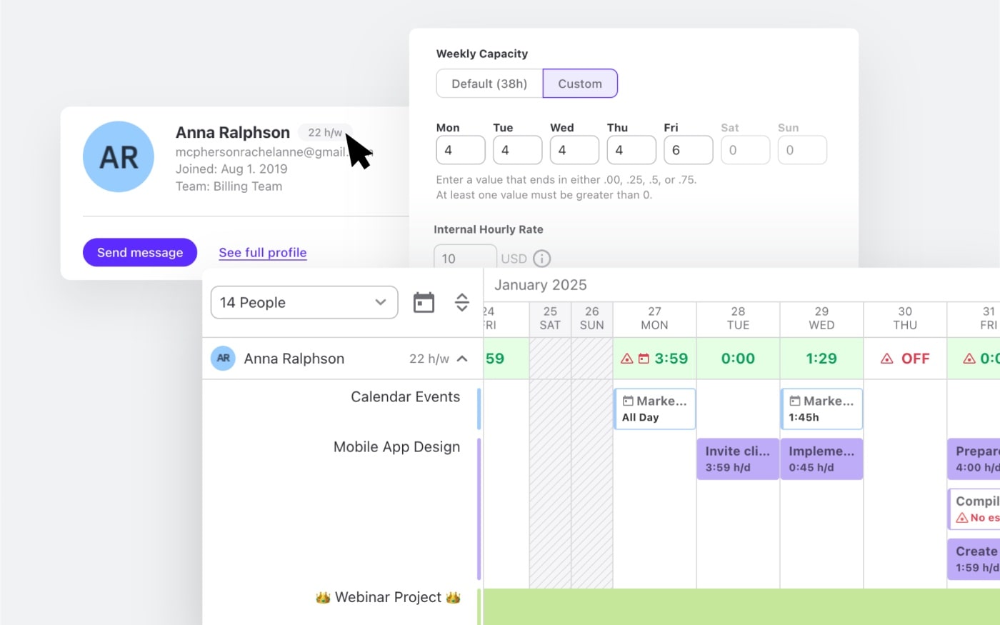 scheduling and utilization features in activecollab