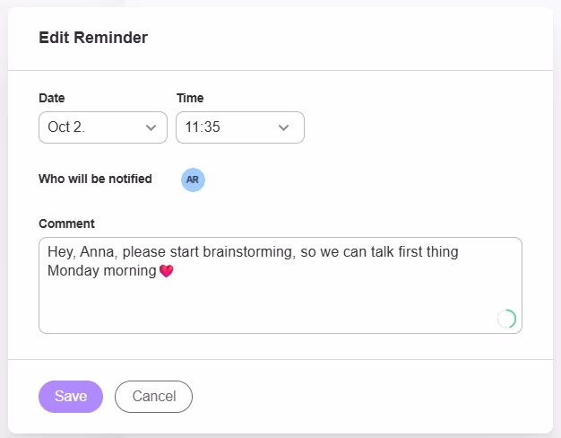Task Reminders in ActiveCollab