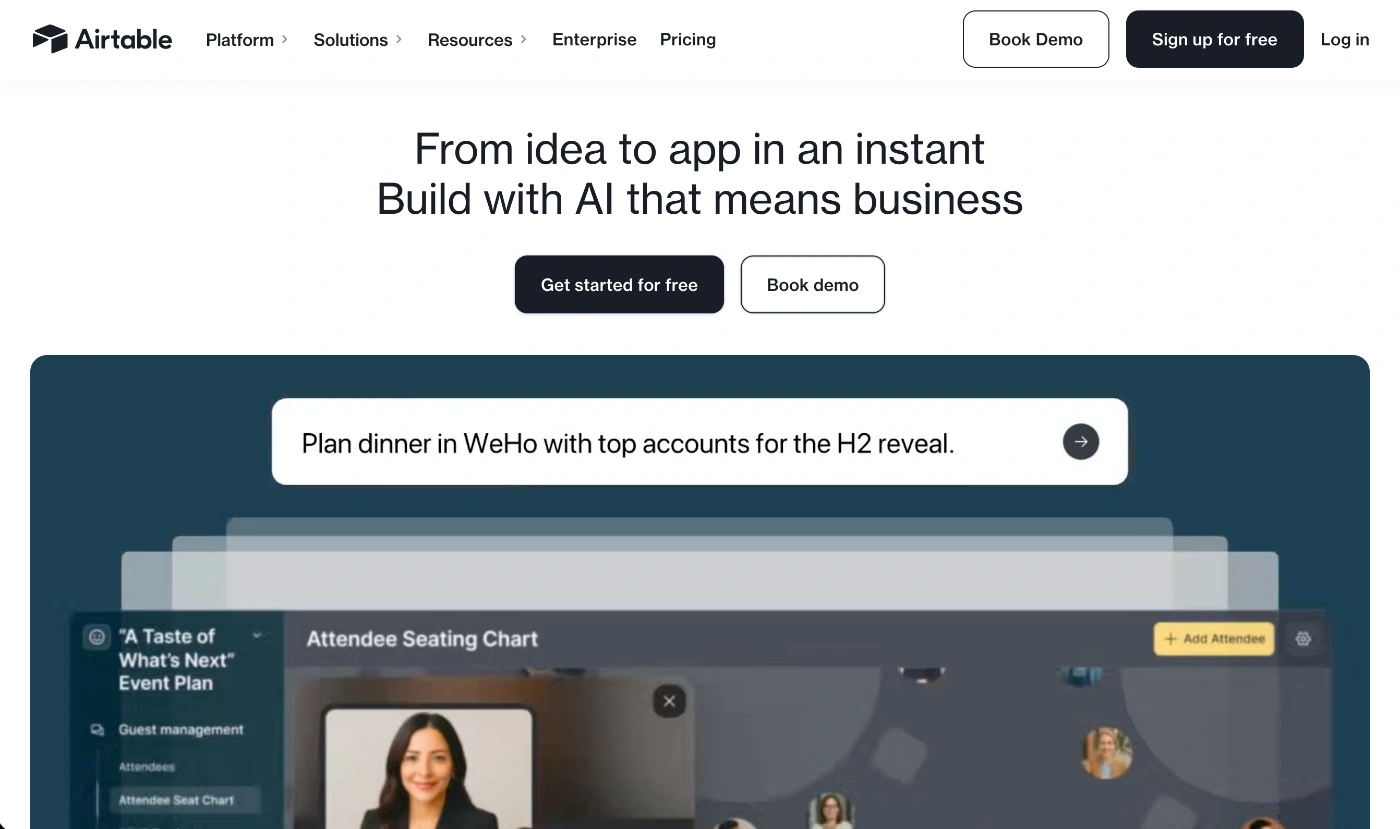 airtable homepage screenshot