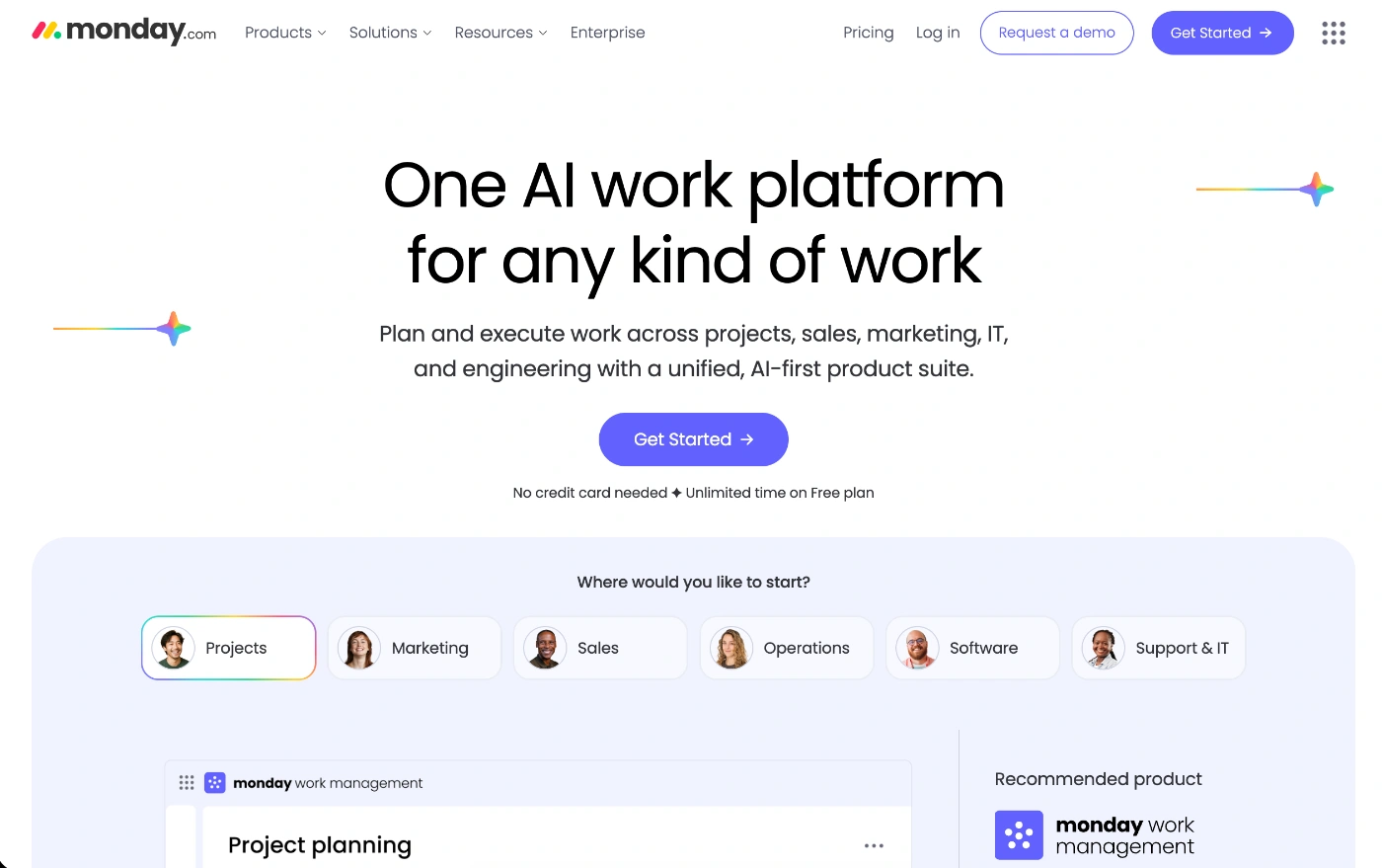 monday homepage screenshot