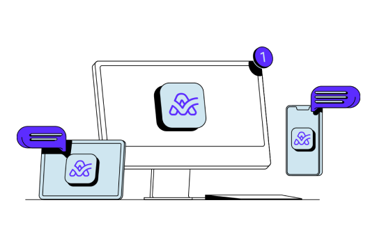 Desktop computer and mobile phone