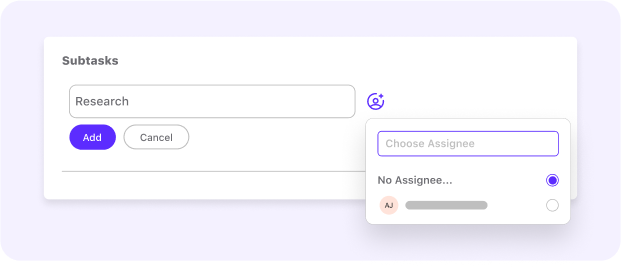 subtask assignee