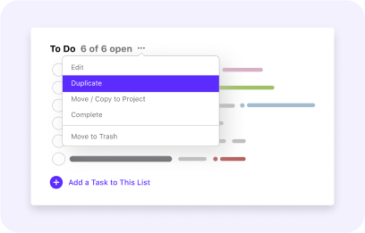 duplicate task list