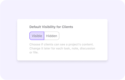 visibility for clients setup