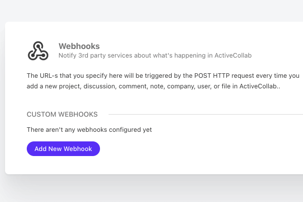 webhooks in ActiveCollab.
