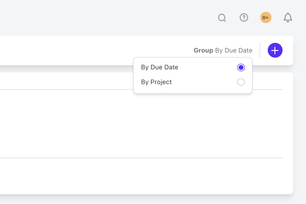 grouping the tasks by their due date.