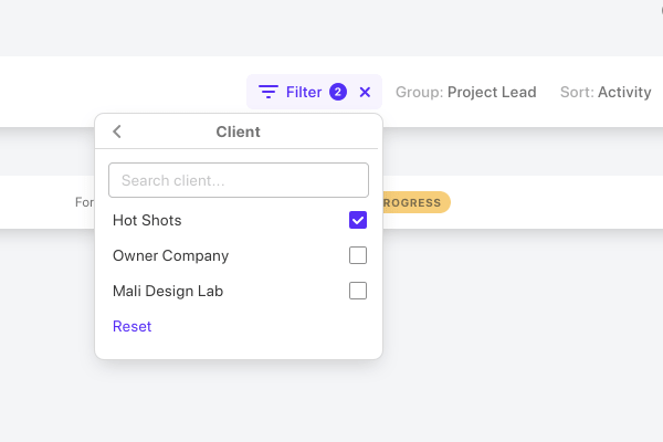 project filtering