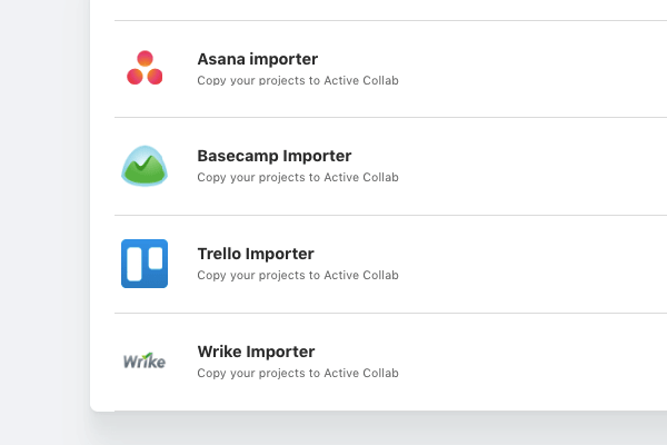 import projects in project management tool.