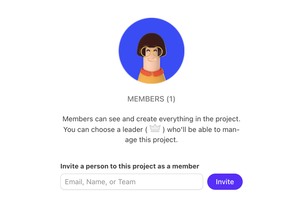 invite team members and clients to your projects.
