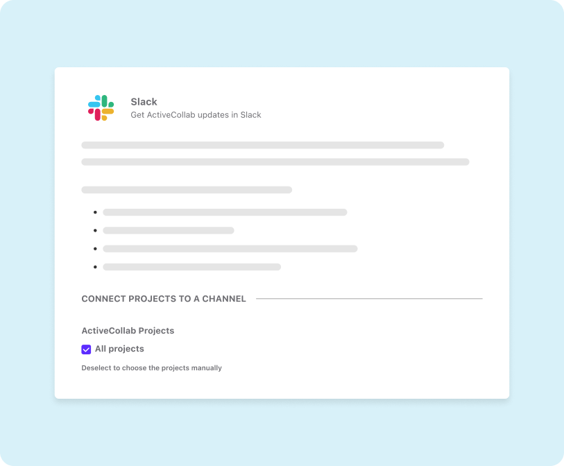 Slack integration to ActiveCollab